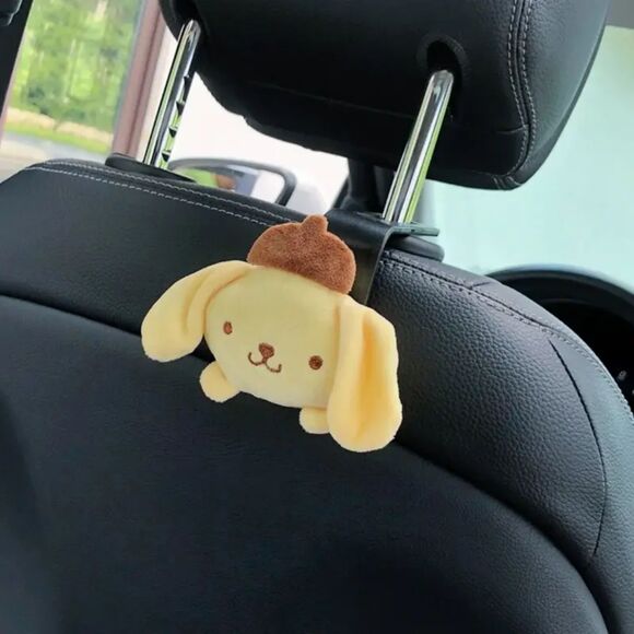 Set Of 2 Hello Kitty & Pompompurin Car Headrest Hooks Purse Holder - Picture 1 of 4